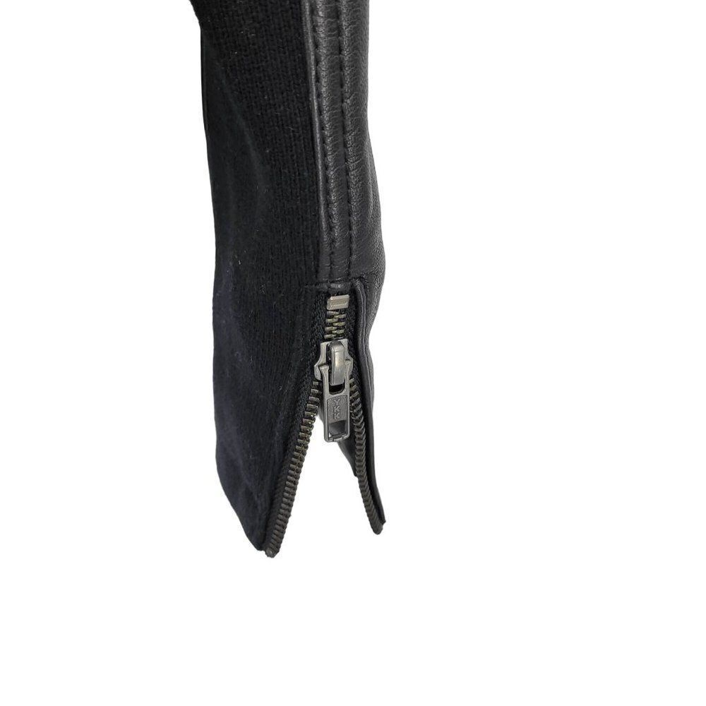 Halogen Lamb Leather Quilted Moto Open Front Jacket M Black Mob‎ Wife Biker - Picture 6 of 11